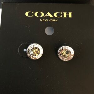 Coach Silver and Crystal Stud Earrings